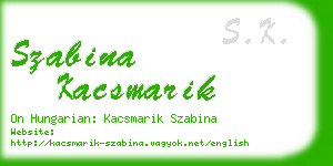 szabina kacsmarik business card